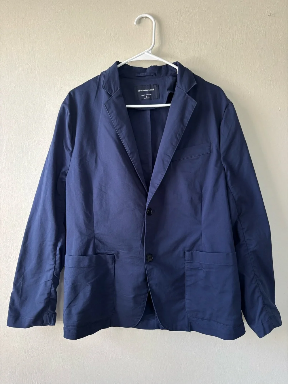Abercrombie & Fitch Men’s Navy Blue 2 Button Blazer Sport Coat Size S 1320482